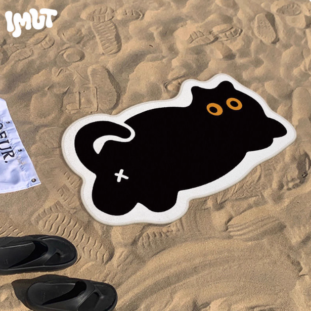 Black Cat Quick-Dry Bathroom Mat