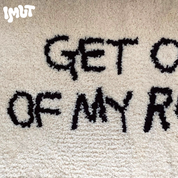 “Get Out of My Room” Text Rug