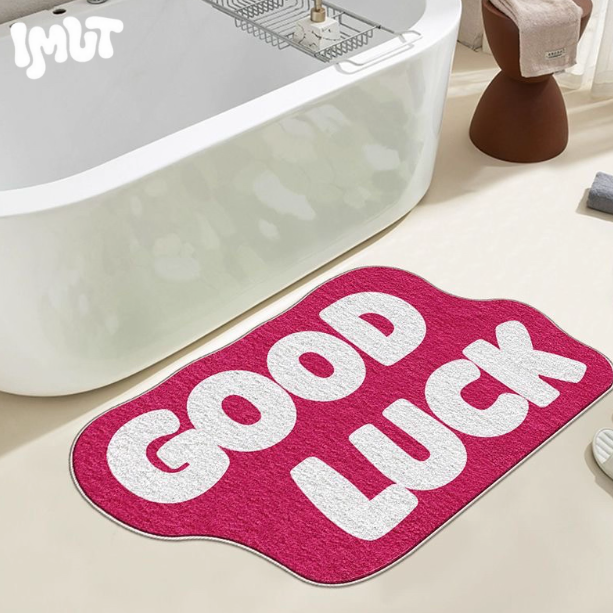 “Good Luck” Text Rug